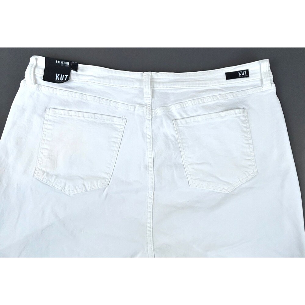 Kut From The Kloth Catherine Boyfriend White Denim Jeans Size 20W NWT - Picture 2 of 13